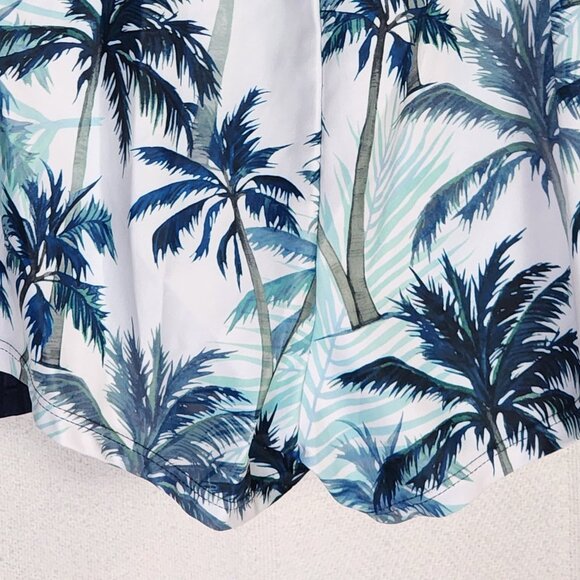 Rotita Navy Peacock Tropical Trees Print Surplice Poly Elastane Tankini Set Sz S - Picture 13 of 16